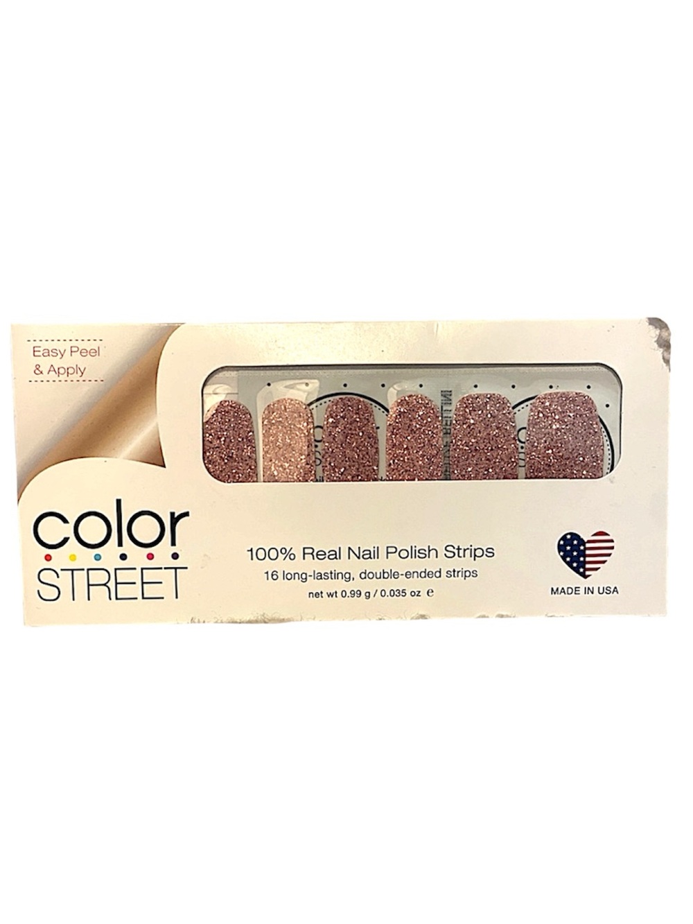 Color Street Belize Bellini Pink Sparkly Nail Strips *RARE*